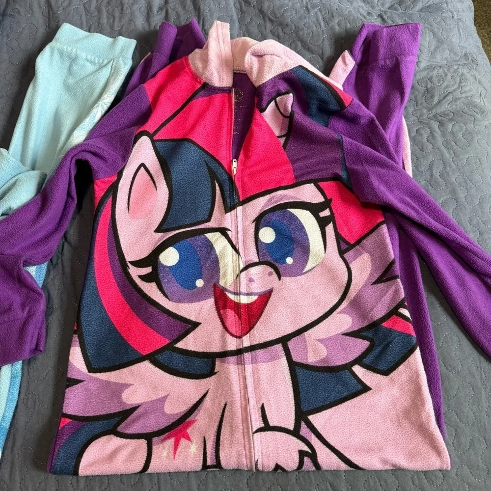 BUNDLE of 3 Kids' Character Onesies- Pajamas. Girls Medium